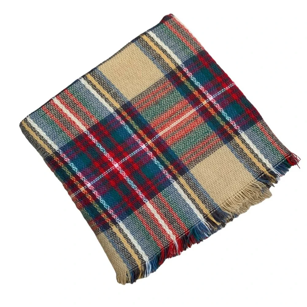 Altar'd State | Plaid Scarf Southern Preppy scarf with fringe blanket scarf